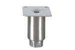 Linum - RVS STELPOOT TOPLINE - 100MMH - Ø BUIS : 50MM - MET BEVESTIGINGSPLAATJE 