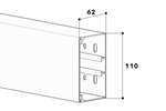  - Recht kabelkanaal - 60x110mm - 2mtr/lng 