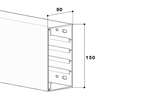  - Recht kabelkanaal - 80x150mm - 2mtr/lng 
