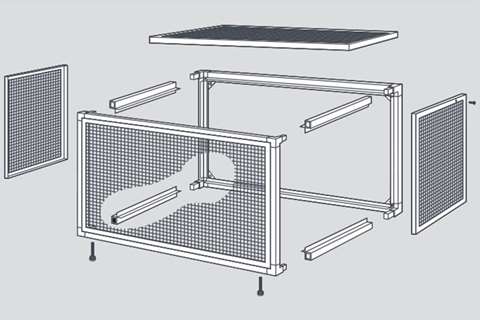 Big Foot Systems - Beschermkooi - gelakt aluminium - 700x1000x450mm - te schroeven  Big Foot Systems - Beschermkooi - gelakt aluminium - 700x1000x450mm - te schroeven