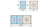 Fermostock - Combinatie retentiebak niveau 460x1050mm - fermostock 6611/6622/6811 - 2xa 1xb 