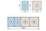 Fermostock - Combinatie retentiebak niveau 460x1470mm - fermostock 6611/6622/6811 - 2xa 2xb 