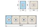 Fermostock - COMBINATIE RETENTIEBAK NIVEAU 460X1590MM - FERMOSTOCK 6611/6622/6811 - 1XA 3XB 