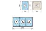 Fermostock - Combinatie retentiebak niveau 460x930mm - fermostock 6611/6622/6811 - 3xa 