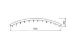 Warsteiner Alu - Aluminium vleesbaar gebogen boven - 1250mm 