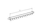 Warsteiner Alu - Aluminium worstenbaar met haken - 1250mm 