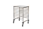 Lineoplus - Rvs regaalwagen bakery - 600x400mm - 8 niveaus - type t - in: 400mm (abs) 