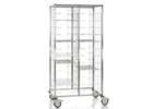 Lineoplus - Rvs afruimwagen 2x 12 niveaus - 2 wielen met - 2 wielen zonder rem 