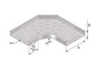 Trayco - Kabelbaan bocht 60x200mm - 90° - sendzimir 