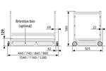 Fermostock - Kar voor onder tafel - 440x505x580mm - model 6611 