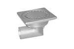 Linum - Rvs vloerafvoerput 100x100mm - zijdelingse afvoer 40mm 