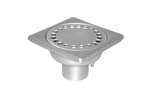 Linum - Rvs vloerafvoerput 100x100mm - verticale afvoer 40mm 