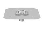 Linum - Rvs vloerafvoerput 100x100mm - verticale afvoer 40mm 