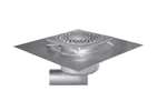 Linum - Rvs vloerafvoerput 150x150mm - zijdelingse afvoer 50mm 