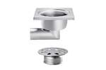Linum - Rvs vloerafvoerput 200x200mm - zijdelingse afvoer 63mm - zware lasten 