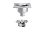 Linum - Rvs vloerafvoerput 200x200mm - verticale afvoer 63mm - zware lasten 