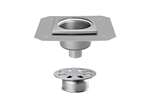 Linum - Rvs vloerafvoerput 200x200mm - telescopische afvoer 63mm - zware lasten 