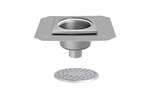 Linum - Rvs vloerafvoerput 200x200mm - telescopische afvoer 63mm 