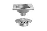 Linum - Rvs vloerafvoerput 300x300mm - verticale afvoer 100mm 