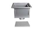 Linum - Rvs vloerafvoerput 300x300mm - verticale afvoer 125mm 