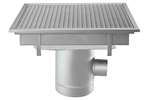 Linum - Rvs vloerafvoerput 600x600mm - zijdelingse afvoer 100mm 