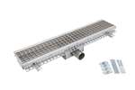 Linum - Bakgoot rvs 150x1000mm - afvoer horizontaal - incl. roosters 