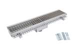 Linum - Bakgoot rvs 150x1000mm - afvoer verticaal - incl. roosters 