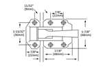 Component Hardware - M15 horizontale opbouwsluiting met 3 sluitplaten 