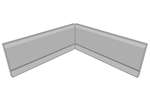 CoolX - Binnenhoek polyester stootrand - 2x500mm in verstek verzaagd 