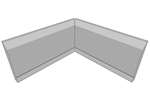 CoolX - Binnenhoek polyester stootrand - 2x575mm in verstek verzaagd 