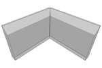 CoolX - Binnenhoek polyester stootrand - 2x575mm in verstek verzaagd 