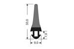CoolX - Indrukprofiel rubber 3x34mm - voor pendel - & schuifdeuren 