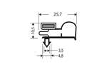 CoolX - Indrukprofiel met magneet m76 - 2.55mtr/lng 