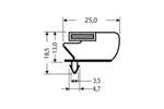 CoolX - Indrukprofiel met magneet m66 - 2.55mtr/lng 