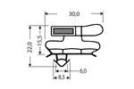 CoolX - Indrukprofiel met magneet m18 - 2.55mtr/lng 