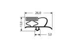 CoolX - Indrukprofiel met magneet m25 - 2.55mtr/lng 