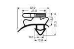 CoolX - Indrukprofiel met magneet m25 - 2.44mtr/lng 