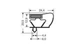 CoolX - Indrukprofiel met magneet m18 - 2.55mtr/lng 