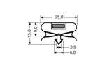 CoolX - Indrukprofiel met magneet m71 - 2.55mtr/lng 