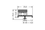 CoolX - Indrukprofiel met magneet b72 - 2.55mtr/lng 