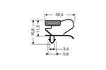 CoolX - Indrukprofiel met magneet m25 - 2.55mtr/lng 