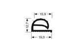 CoolX - Vlakke magneetdichting z.magneet m25 - 2.44mtr/lng 
