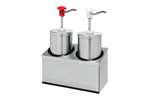 Lineoplus - Standaard rvs sausdispenser - inox pot 2.25l incl deksel, per st,set 2 