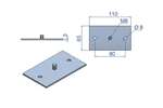  - Rechthoekige basis met draadstang m8 - voor verend antivibratie-element 