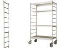 Lineoplus - Alu staander voor rekwagen 1770x500mm - geschikt voor 9 niv. exclusief wielen 