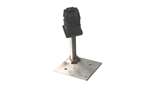 Lineoplus - Rvs rechthoekige vloerbevestiging - 70x40x3mm met 2 gaten ø8mm 