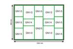 Lineoplus - Kit gn - rechthoekige schalen voor - voor toonbank 1200x800mm 