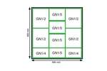 Lineoplus - Kit gn - rechthoekige schalen - voor toonbank 800x800mm 