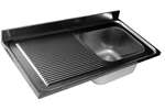 Linum - Spoeltafelblad 1200x600mm - 1xspoelbak 500x400x300mm/afdruip links 