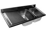 Linum - Spoeltafelblad 1800x700mm - 2xspoelbak 500x500x300mm/afdruip links 